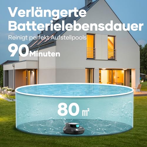 AIPER Scuba SE Poolroboter, Kabelloser Poolsauger Akku, 90 Minuten Reinigungszeit, Automatische Reinigung mit Selbsteinparkfunktion, Kompakter und Leichter Poolreiniger Ideal für Oberirdische Pools( Neue Technologien, Elektronik-Bestseller)