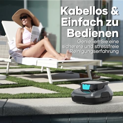 AIPER Scuba SE Poolroboter, Kabelloser Poolsauger Akku, 90 Minuten Reinigungszeit, Automatische Reinigung mit Selbsteinparkfunktion, Kompakter und Leichter Poolreiniger Ideal für Oberirdische Pools( Neue Technologien, Elektronik-Bestseller)